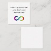 Karte für die sensorischen Anforderungen der Autis (Vorne/Hinten)