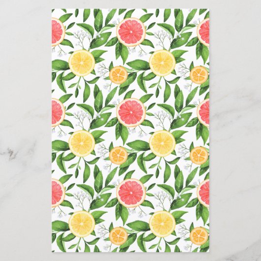 Karte für die Speisekarte "Watercolor Grapefruit a (Rückseite)