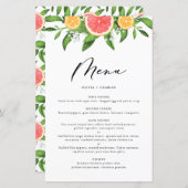 Karte für die Speisekarte "Watercolor Grapefruit a (Vorne/Hinten)