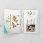 Karte für die tropische Hochzeit in Urlaubsort (Innenseite)