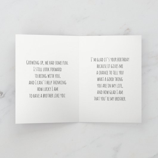 Karte für einen Bruder aus einer Schwester (Innenseite)