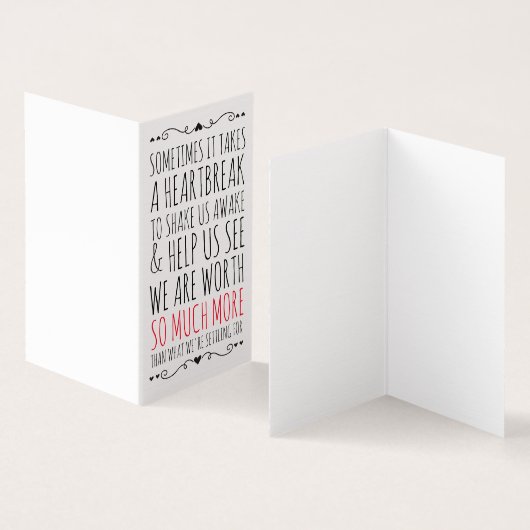 Karte für einen gebrochenen Freund (Innenseite und Außenseite)