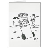 Karte für einen Golfer. Golfer frage "Wie fahre ic (Vorne)