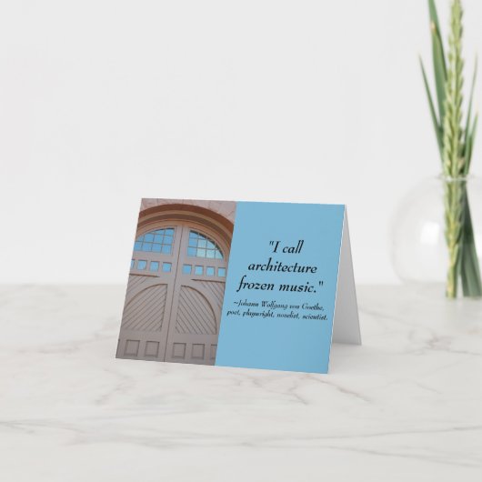 Karte für Geothe Quote Architecture Grad (Vorderseite)