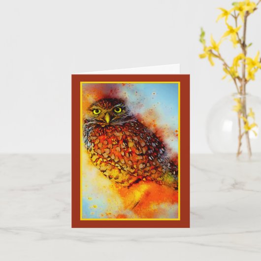 Karte für geplatzierte Eule (Gelbe Blume)