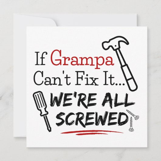 Karte für Grampa, Karte für Großvater (Vorderseite)