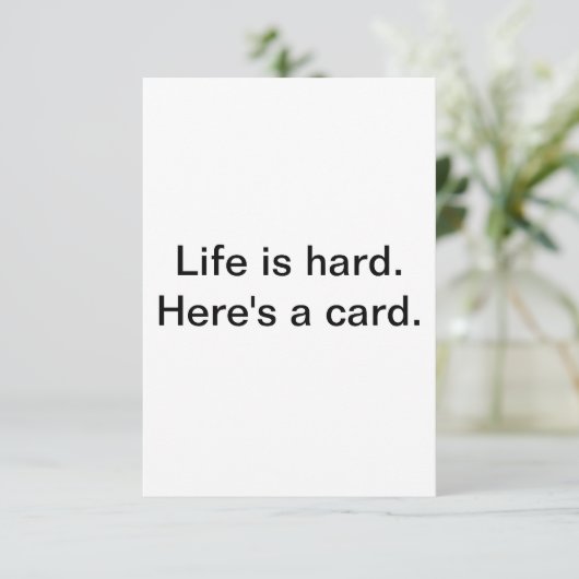 Karte für harte Zeiten. (Stehend Vorderseite)