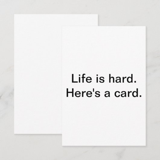 Karte für harte Zeiten. (Vorne/Hinten)