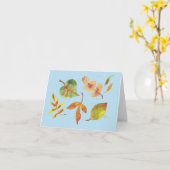 Karte für Herbstblätter (Gelbe Blume)