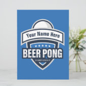 Karte für individuelle Bierpong-Meisterschaften (Stehend Vorderseite)