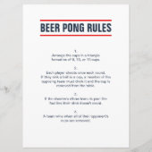 Karte für individuelle Bierpong-Meisterschaften (Rückseite)
