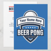 Karte für individuelle Bierpong-Meisterschaften (Vorne/Hinten)