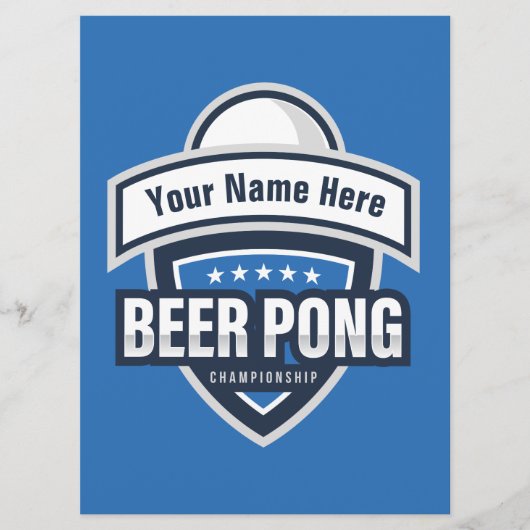 Karte für individuelle Bierpong-Meisterschaften (Vorderseite)