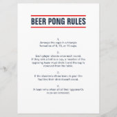 Karte für individuelle Bierpong-Turnierregeln (Rückseite)