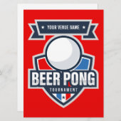 Karte für individuelle Bierpong-Turnierregeln (Vorne/Hinten)