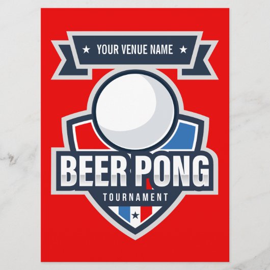 Karte für individuelle Bierpong-Turnierregeln (Vorderseite)