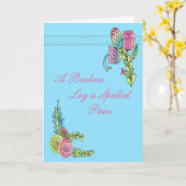 Karte für jemanden mit einer gebrochenen, rosa Blu (Gelbe Blume)