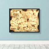 Karte für karibische Kulturgüter Leinwanddruck (Insitu (Holzboden))