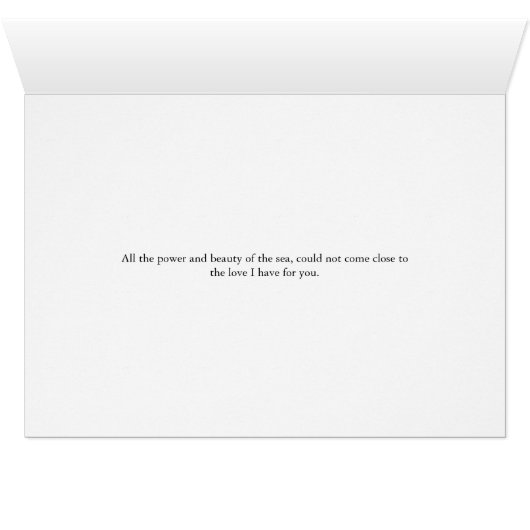 Karte für Liebe und Romantik, Meeresbild (Innenansicht Horizontal (Unten))