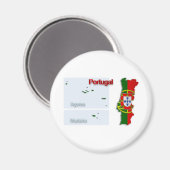 Karte für Portugal_2 Magnet (Vorderseite/Rückseite)