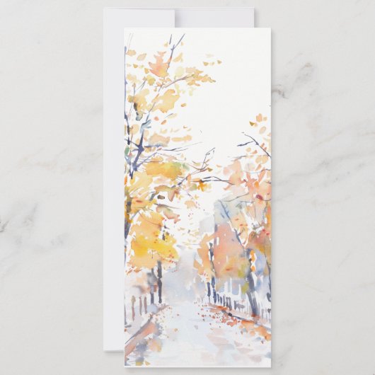 Karte für rustikale Pastelle Herbst Landschaft (Rückseite)