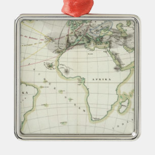 Karte für vulkanische Aktivität Silbernes Ornament