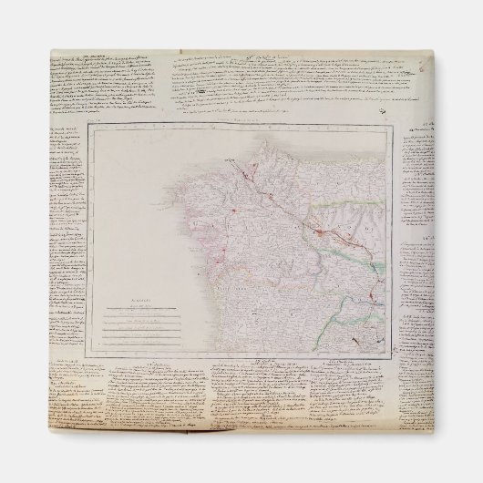 Karte Galiciens mit der Route der französischen Ar Magnet (Vorne)