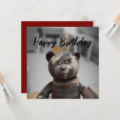 Karte Geburtstagsbär (Vorderseite/Rückseite Beispiel)