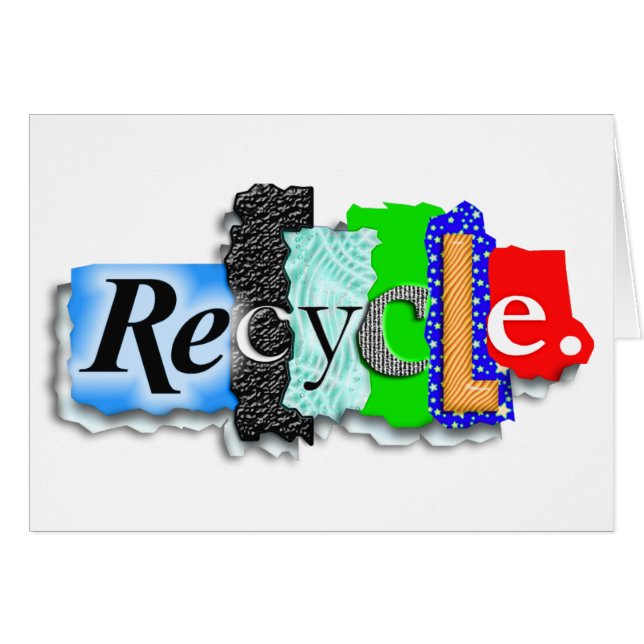 Karte: "GERECYCELT" (Vorderseite (Horizontal))