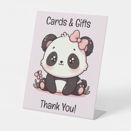 Karte & Geschenke hier Tafelschild Babydusche Sockelschild (Vorderseite)