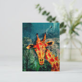 Karte Giraffe 2 Postkarte (Stehend Vorderseite)