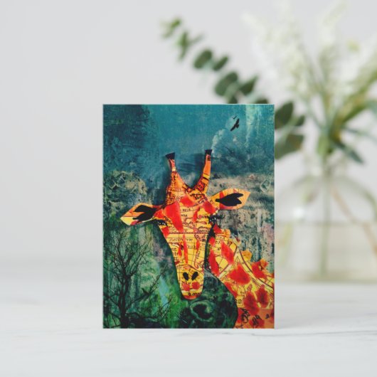 Karte Giraffe 2 Postkarte (Stehend Vorderseite)