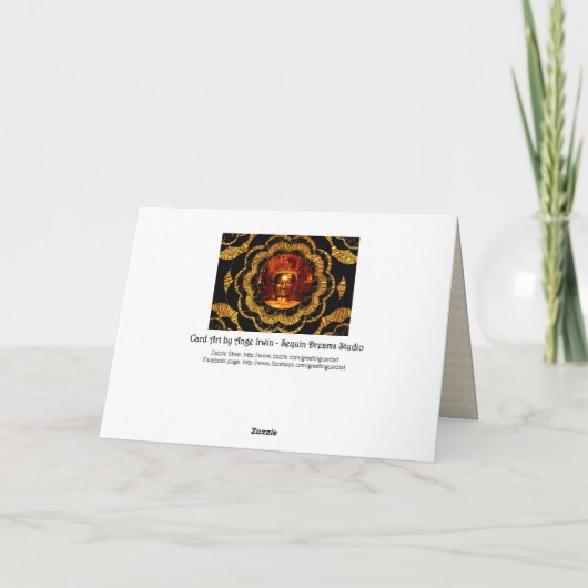 Karte | Gold Mandala Bronze Buddha Birthday Card (Rückseite)