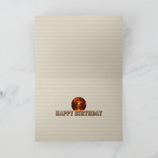 Karte | Gold Mandala Bronze Buddha Birthday Card (Innenseite)