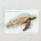 KARTE "GREEN SEA TURTLE CHRISTMAS" | Warme Wünsche (Vorne/Hinten)