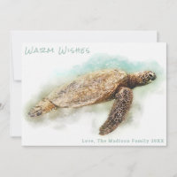 KARTE "GREEN SEA TURTLE CHRISTMAS" | Warme Wünsche