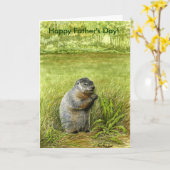 Karte groundhog der Vatertag (Gelbe Blume)