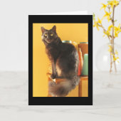 Karte - Gruß - Katze mit Garn (Gelbe Blume)