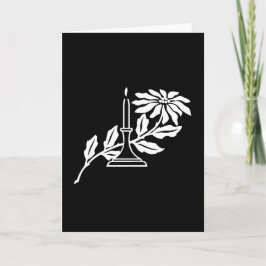 Karte - Gruß - Kerze und Blume Grafisch