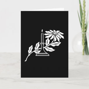 Karte - Grußkarte - Kerzen- und Blumengrafik