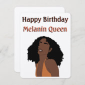 Karte "Happy Birthday Melanin Queen" (Vorne/Hinten)