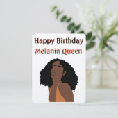 Karte "Happy Birthday Melanin Queen" (Stehend Vorderseite)