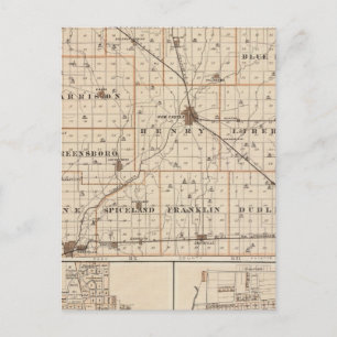 Karte Henry Landkreis mit New Castle, Knightstown