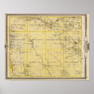 Karte Howard Landkreis, Staat von Iowa Poster