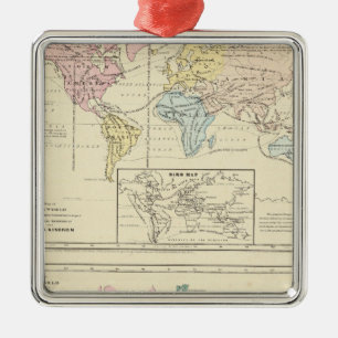 Karte in der Farbe der Welt Ornament Aus Metall