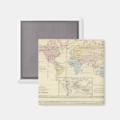 Karte in Farbe der Welt Magnet (Vorderseite/Rückseite)
