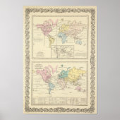 Karte in Farbe der Welt Poster (Vorne)