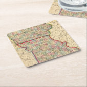 Karte Iowas, Missouri durch Mitchell Rechteckiger Pappuntersetzer (angewinkelt)