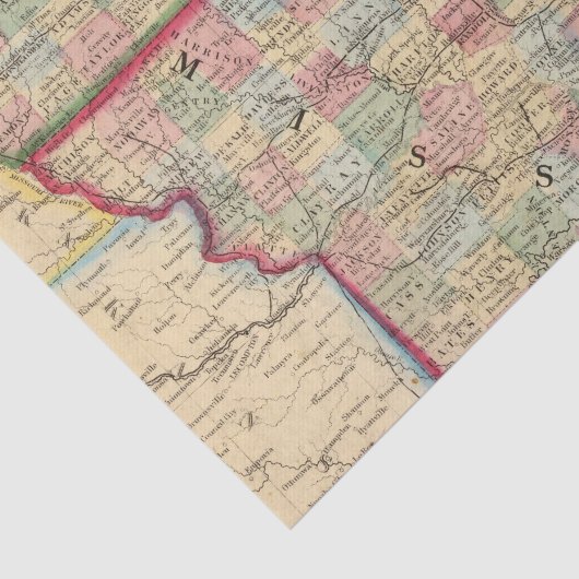 Karte Iowas, Missouri durch Mitchell Seidenpapier (Ausschnitt)