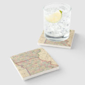 Karte Iowas, Missouri durch Mitchell Steinuntersetzer (Seitenansicht)